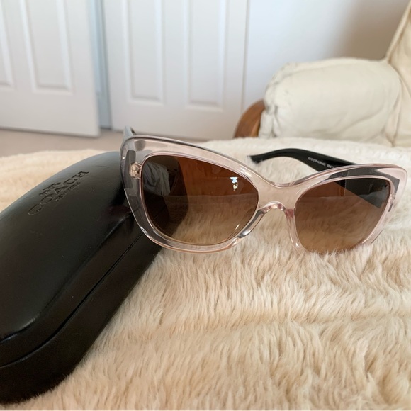 Coach Cateye clear frames rhinestones sunglasses - Picture 7 of 14